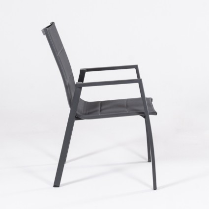 Poltrona de jardim estofada em antracite