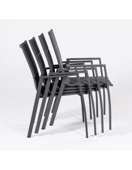 Fauteuil de jardin capitonne anthracite