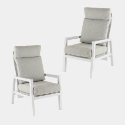 Poltrona de jardim reclinável Como off-white - pacote de 2 unidades 2