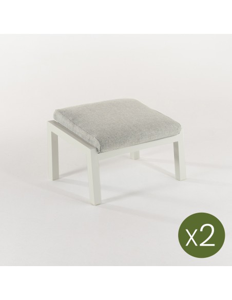 Reposapies para terraza Como aluminio blanco roto - pack 2 unidades