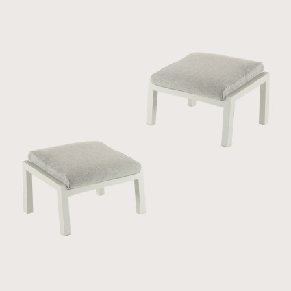 Repose-pieds de terrasse en aluminium blanc cassé Como - pack de 2 unités