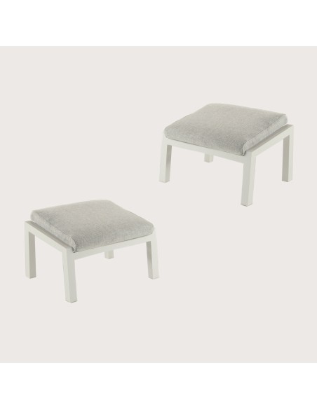 Reposapies para terraza Como aluminio blanco roto - pack 2 unidades