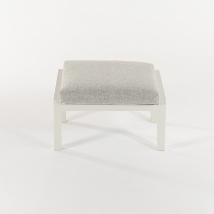 Repose-pieds de terrasse en aluminium blanc cassé Como - pack de 2 unités