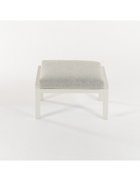 Repose-pieds de terrasse en aluminium blanc cassé Como - pack de 2 unités Repose-pieds de terrasse en aluminium blanc cassé Como - pack de 2 unités