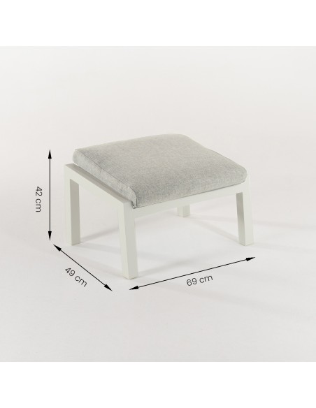 Apoio para os pés de terraço em alumínio branco como - pacote de 2 unidades