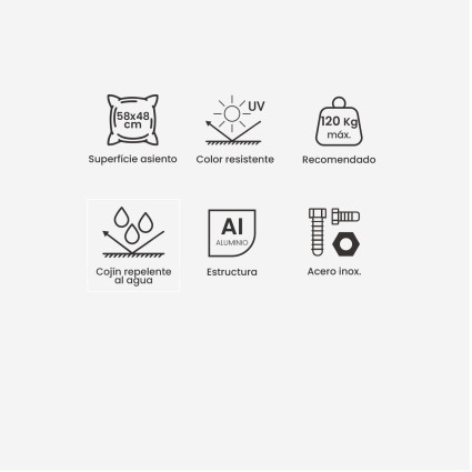 Reposapies para terraza Como aluminio blanco roto - pack 2 unidades