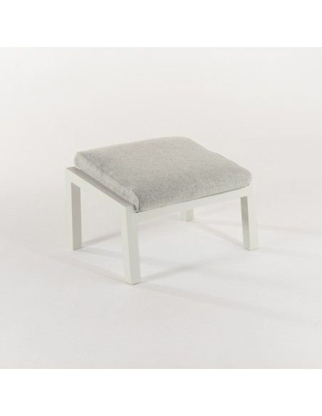 Repose-pieds de jardin Como moyen aluminium blanc cassé