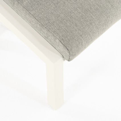 Repose-pieds de jardin Como moyen aluminium blanc cassé