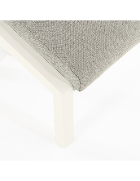 Repose-pieds de jardin Como moyen aluminium blanc cassé