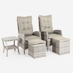 Ensemble exterieur detente + pouf 2