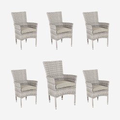 Sillon exterior apilable de alta calidad gris perla - Pack 6 unidades 2