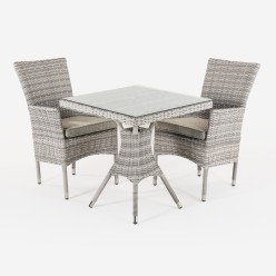 Conjunto mesa y 6 sillones jardin apilables
