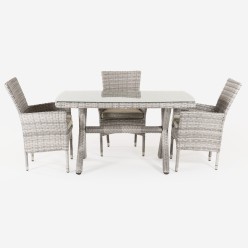 Conjunto de jardim premium com mesa e 4 poltronas empilhaveis 2