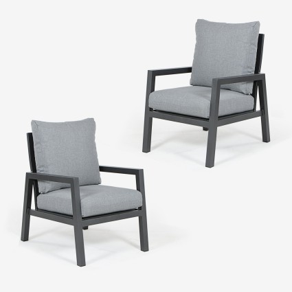 Poltrona LUGANO em aluminio antracite - embalagem de 2 unidades