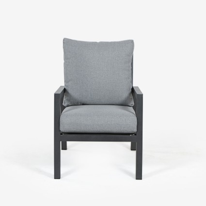 Poltrona LUGANO em aluminio antracite - embalagem de 2 unidades