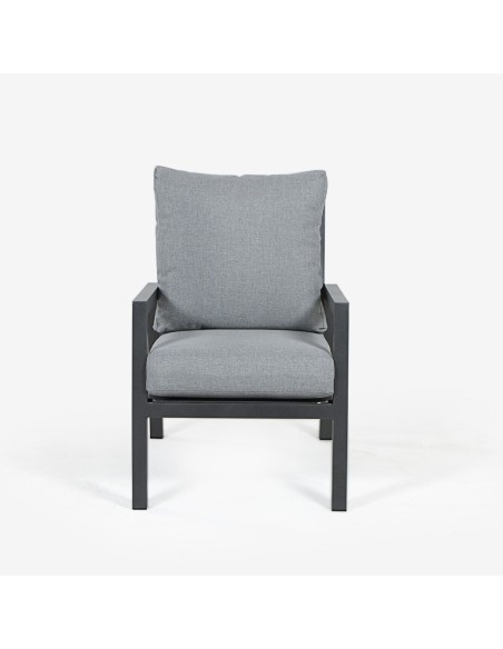 Poltrona LUGANO em aluminio antracite - embalagem de 2 unidades