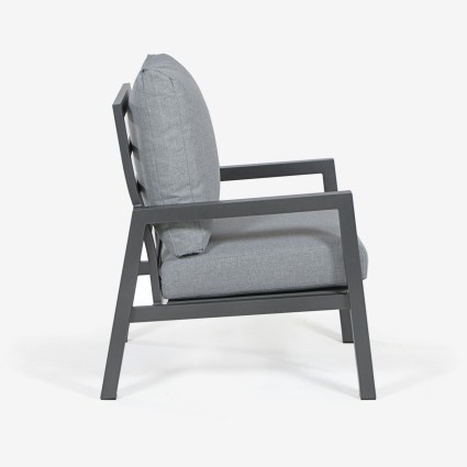 Poltrona LUGANO em aluminio antracite - embalagem de 2 unidades