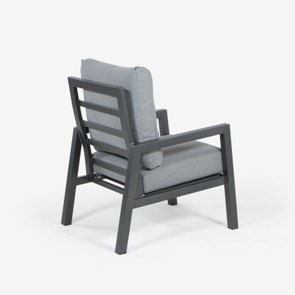 Poltrona LUGANO em aluminio antracite - embalagem de 2 unidades