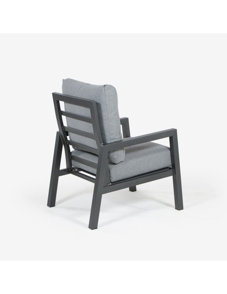 Poltrona LUGANO em aluminio antracite - embalagem de 2 unidades