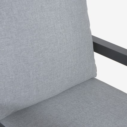 Poltrona LUGANO em aluminio antracite - embalagem de 2 unidades