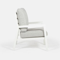 Conjunto de mesa de jardin y sillones de aluminio blanco LUGANO 2