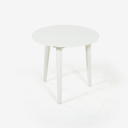 Conjunto de mesa de jardim IRREGULAR e poltronas de aluminio branco LUGANO