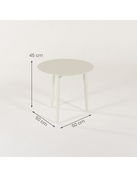 Conjunto de mesa de jardim IRREGULAR e poltronas de aluminio branco LUGANO