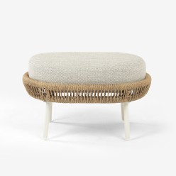 Reposapies de jardin Olivia roto aluminio blanco 2