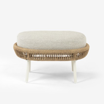 Banquinho de jardim de aluminio branco quebrado Olivia