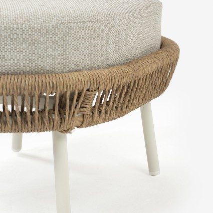 Banquinho de jardim de aluminio branco quebrado Olivia