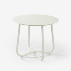 Mesa externa Olivia 60cm aluminio branco