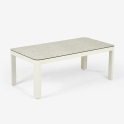 Mesa de jardin Olivia 120x60 aluminio blanco