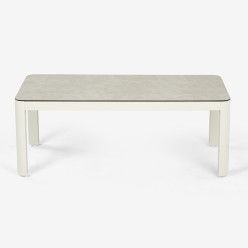 Mesa de jardin Olivia 120x60 aluminio blanco 2