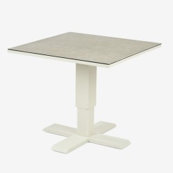 Mesa de jardin elevable 80x80 aluminio blanco