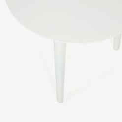 Mesa de jardin irregular de aluminio blanco roto 50 cm. 2