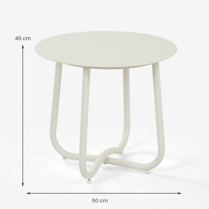Conjunto de mesa externa Olivia 50 y  60 aluminio branco