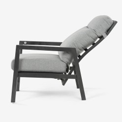 Conjunto de exterior Olivia 50/60 y sillones reclinables COMO con reposapies en aluminio antracita 2