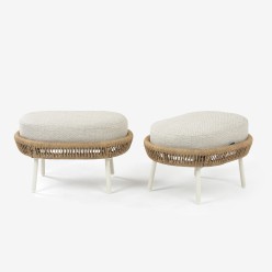 Apoio de pes para poltronas de jardim Olivia em aluminio branco - embalagem de 2 unidades 2