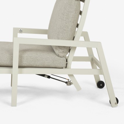 Espreguicadeira de jardim reclinavel hidraulica em aluminio branco COMO - pacote de 2 unidades