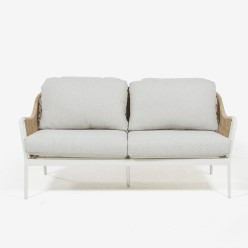 Canape 2 places pour terrasse Olivia 170cm aluminium blanc 2