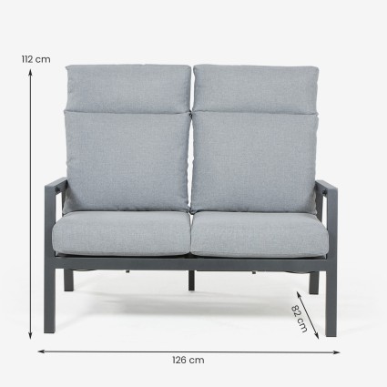 Sofa reclinavel COMO 2 lugares para exterior antracite