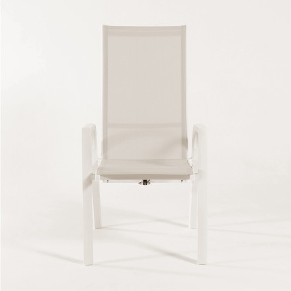 CADEIRA DE JARDIM RECLINÁVEL HIDRÁULICA OFF-WHITE