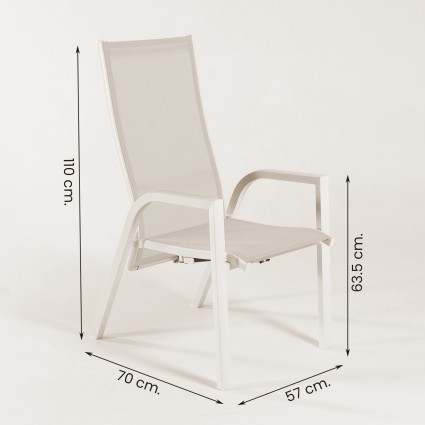 CADEIRA DE JARDIM RECLINÁVEL HIDRÁULICA OFF-WHITE