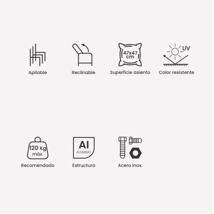 CADEIRA DE JARDIM RECLINÁVEL HIDRÁULICA OFF-WHITE