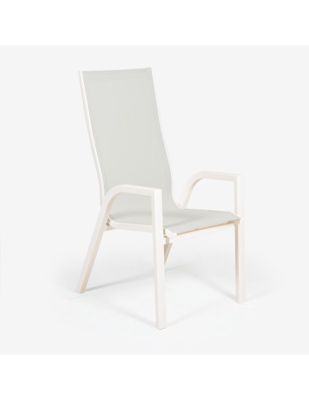 CADEIRA DE JARDIM COM ENCOSTO ALTO OFF-WHITE