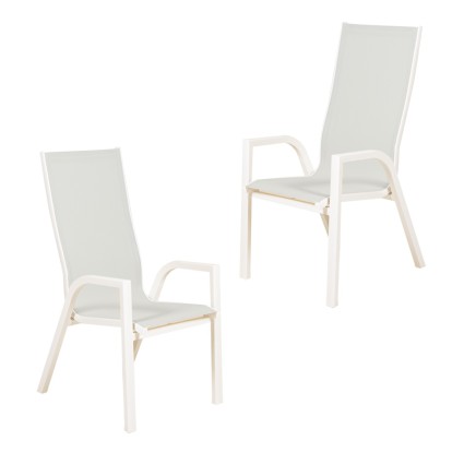 CADEIRA DE JARDIM COM ENCOSTO ALTO OFF-WHITE - PACOTE COM 2 UNIDADES