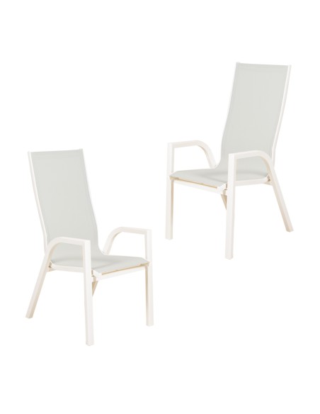 CADEIRA DE JARDIM COM ENCOSTO ALTO OFF-WHITE - PACOTE COM 2 UNIDADES