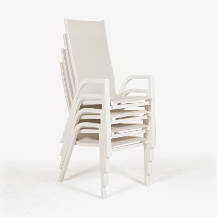 CADEIRA DE JARDIM COM ENCOSTO ALTO OFF-WHITE - PACOTE COM 2 UNIDADES