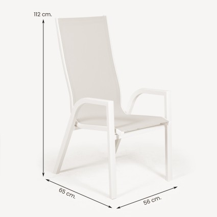 CADEIRA DE JARDIM COM ENCOSTO ALTO OFF-WHITE - PACOTE COM 2 UNIDADES