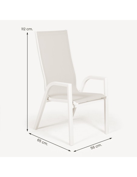 CADEIRA DE JARDIM COM ENCOSTO ALTO OFF-WHITE - PACOTE COM 2 UNIDADES